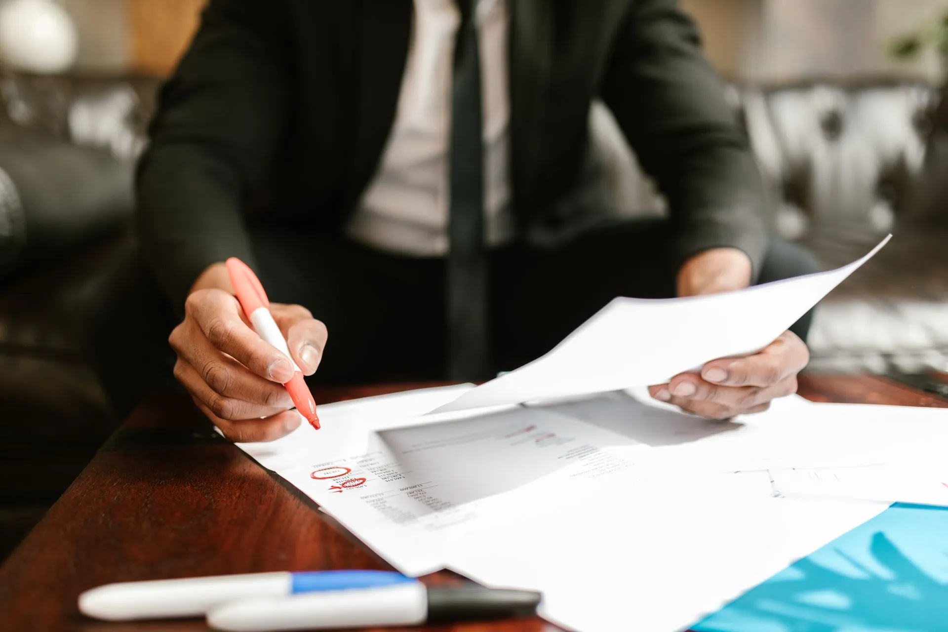 Financial analyst reviewing franchise disclosure documents