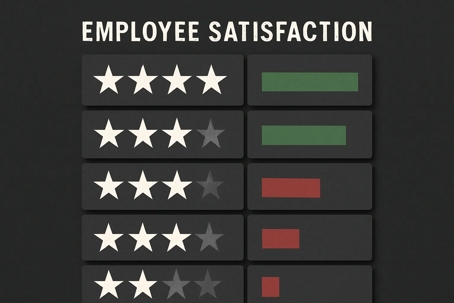 Editorial data visualization showing employee satisfaction spectrum