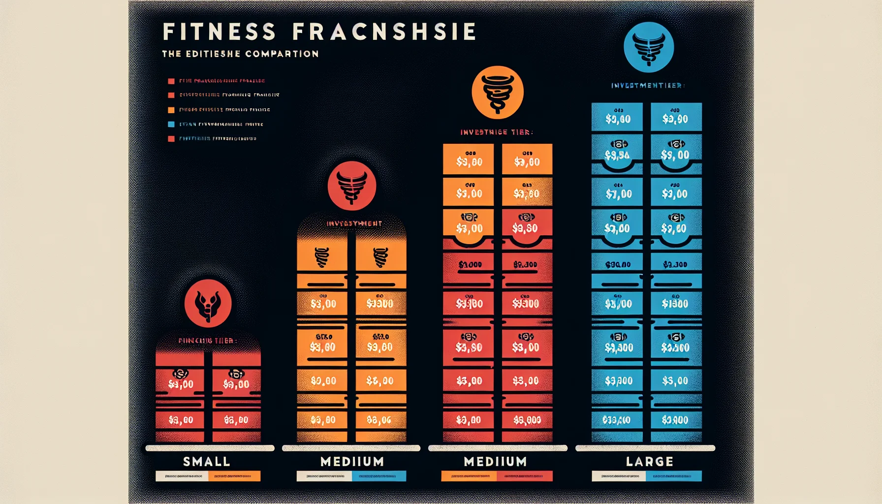 Three-column franchise investment comparison infographic