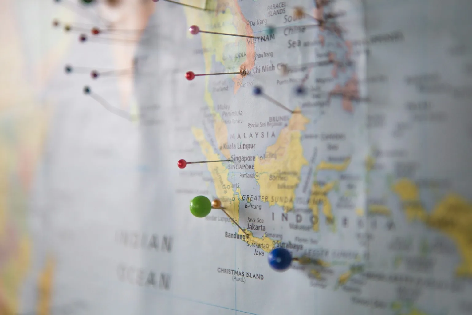 Map with location pins representing multiple competing fitness franchise brands