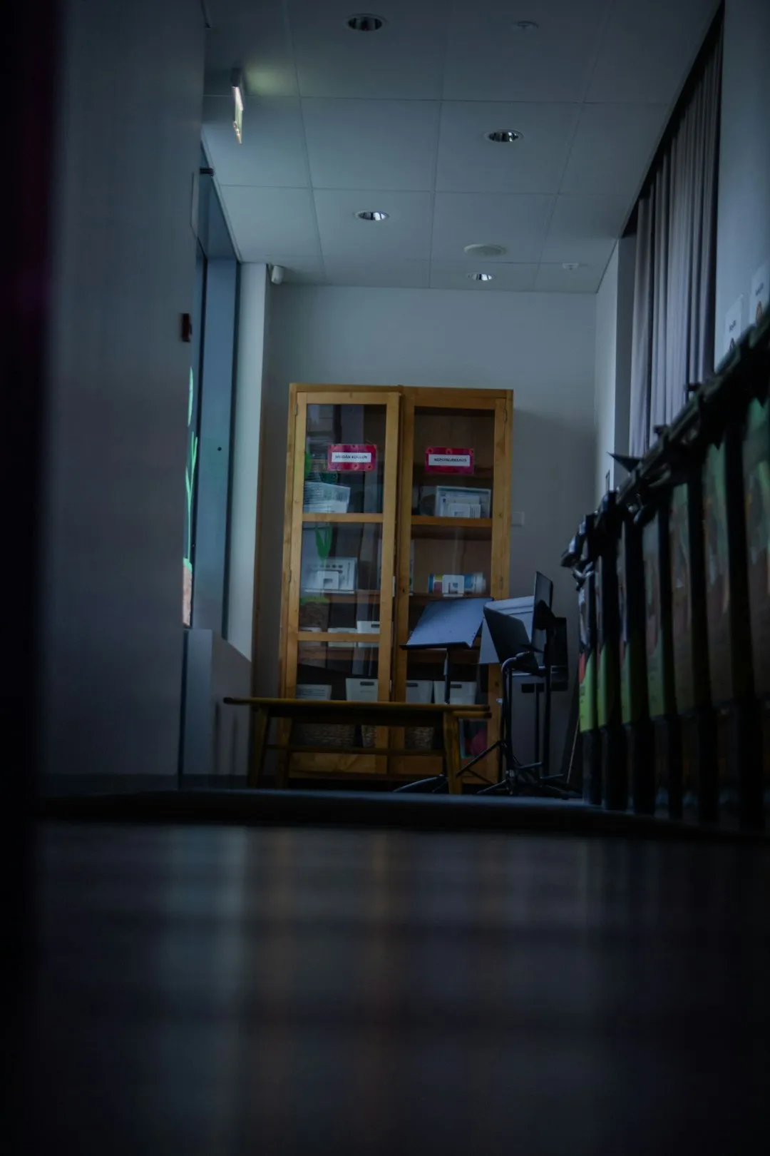 Interior of a music education studio with instruments and rehearsal space